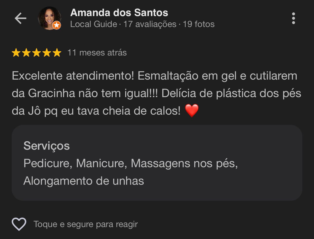 Depoimento de cliente